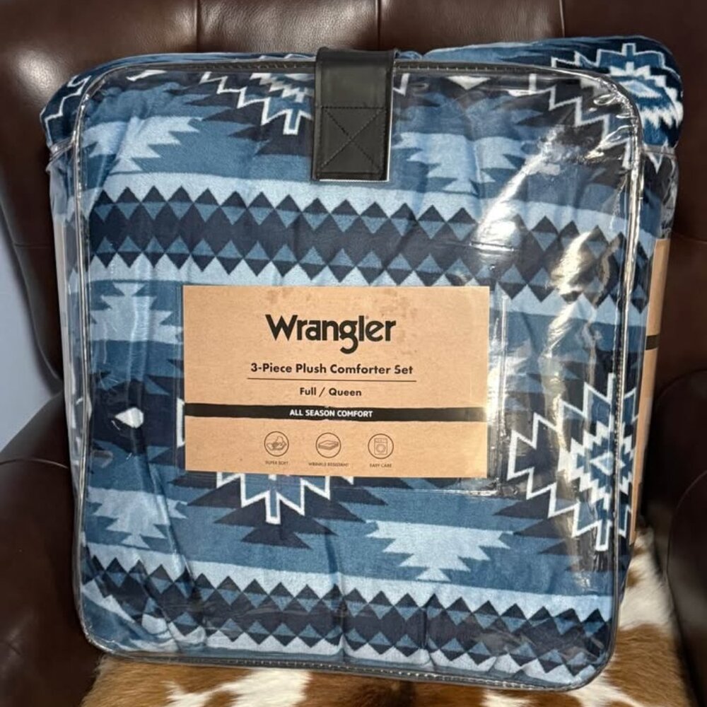🔵Wrangler Blue Aztec Comforter Set FULL/QUEEN Size🔵